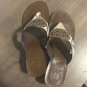 Tory Burch, Brown wedge sandals size 8